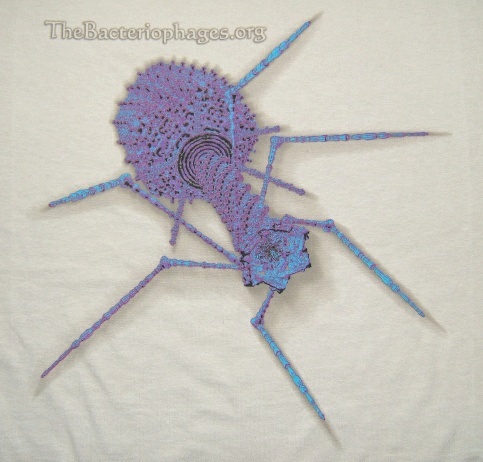 Close up of �Phage Attack� image as found on t-shirt.